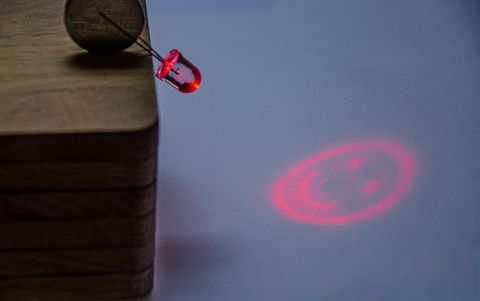 Red LED projecting custom pattern